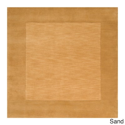 Hand Loomed Odessa Solid Bordered Tone-On-Tone Wool Area Rug