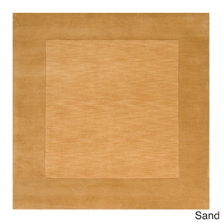 Hand Loomed Odessa Solid Bordered Tone-On-Tone Wool Area Rug