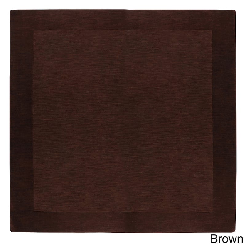 Hand Loomed Odessa Solid Bordered Tone-On-Tone Wool Area Rug