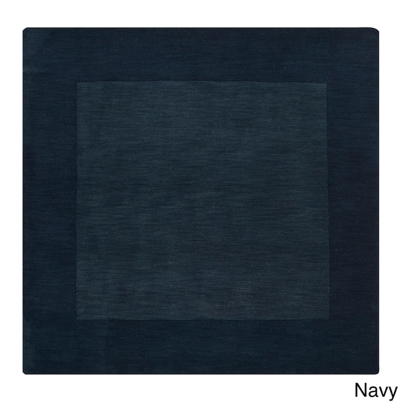 Hand Loomed Odessa Solid Bordered Tone-On-Tone Wool Area Rug