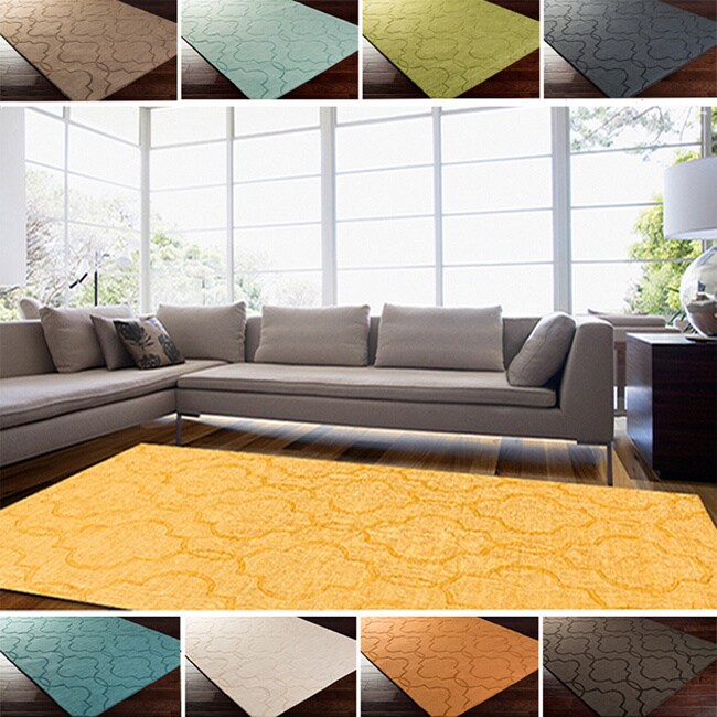 Shop Hand Loomed Peoria Casual Solid ToneOnTone Moroccan Trellis Wool