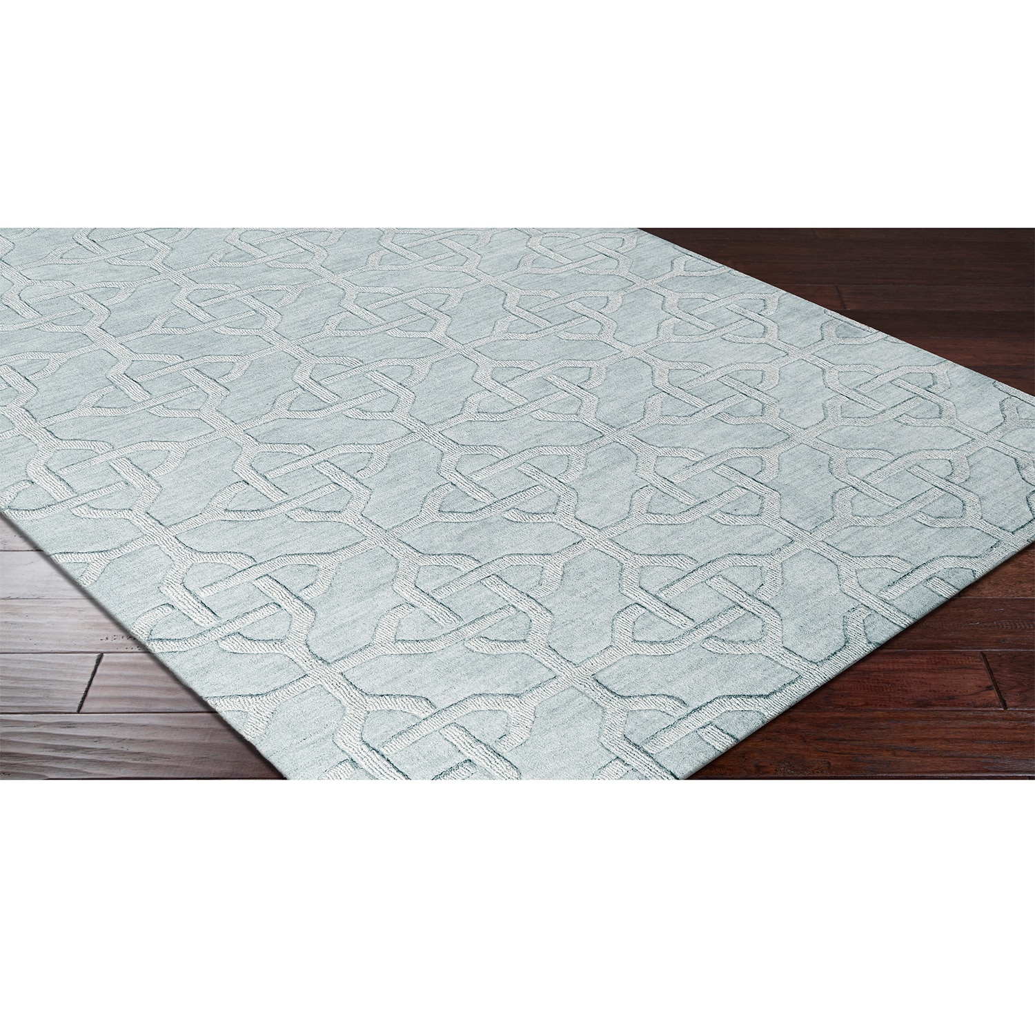 Hand Loomed Fraser Casual Solid Tone on tone Geometric Wool Area Rug (5 X 8)