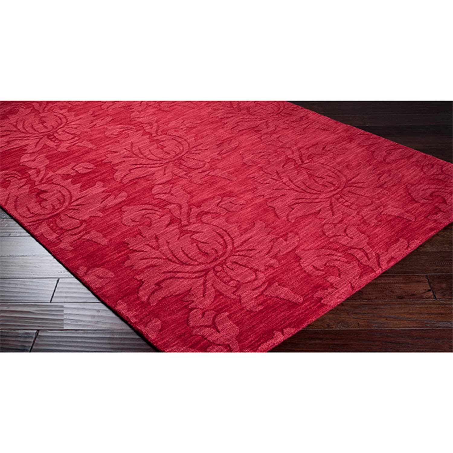 Hand Loomed York Casual Solid Tone on tone Floral Wool Area Rug (33 X 53)