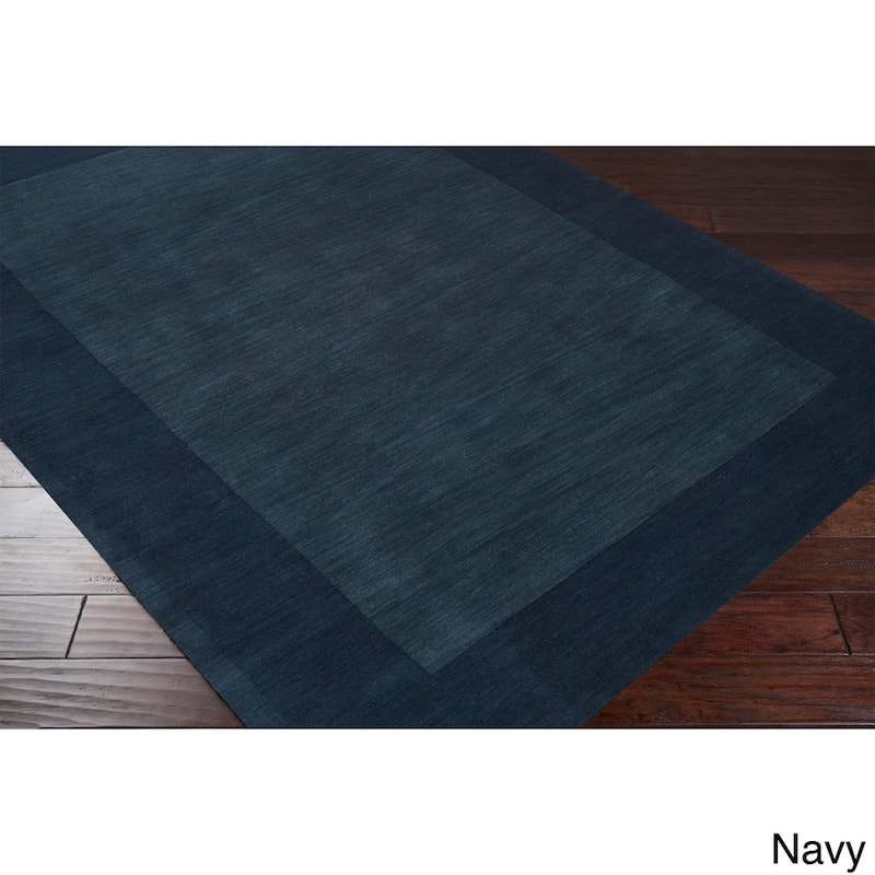 Artistic Weavers Harley Handmade Bordered Wool Area Rug - 2' x 3' - Navy