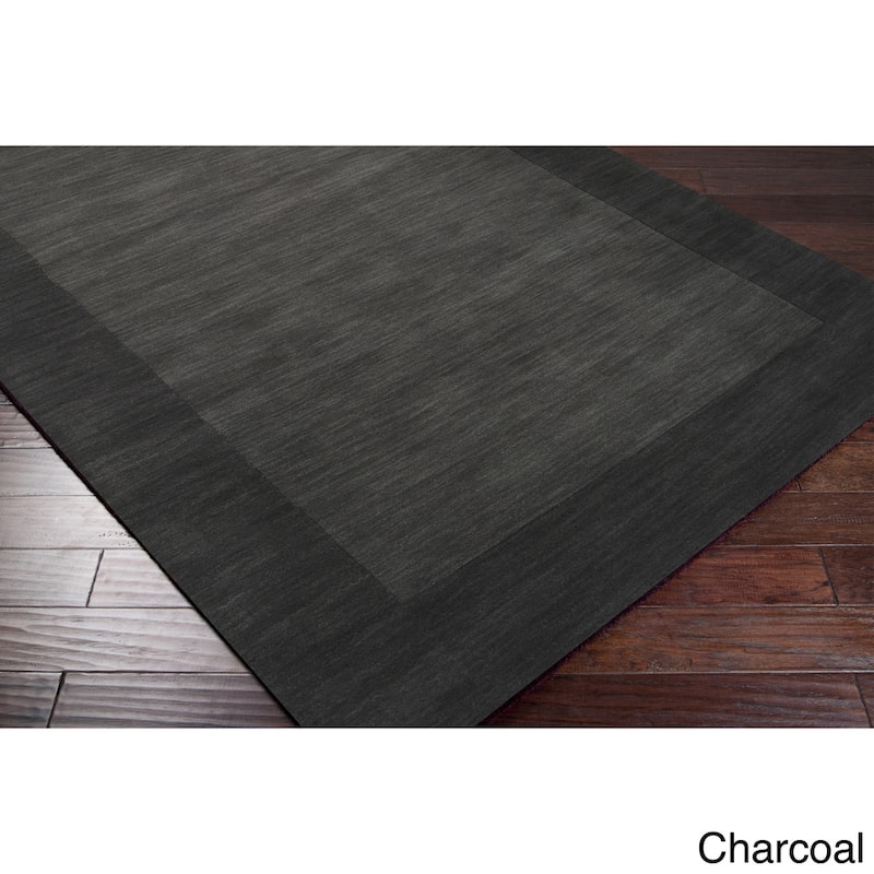 Artistic Weavers Harley Handmade Bordered Wool Area Rug - 2' x 3' - Charcoal