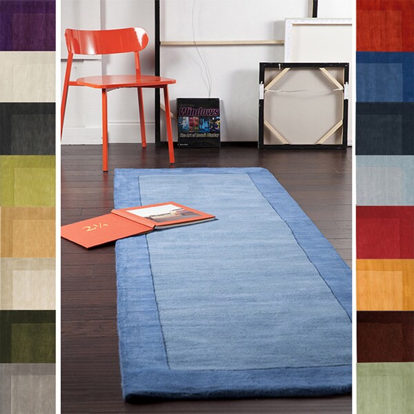 Handmade Mali Solid Bordered Tone On Wool Area Rug 2 6 X 8 Handmade Mali Solid Bordered Tone On Wool Area Rug 2 6