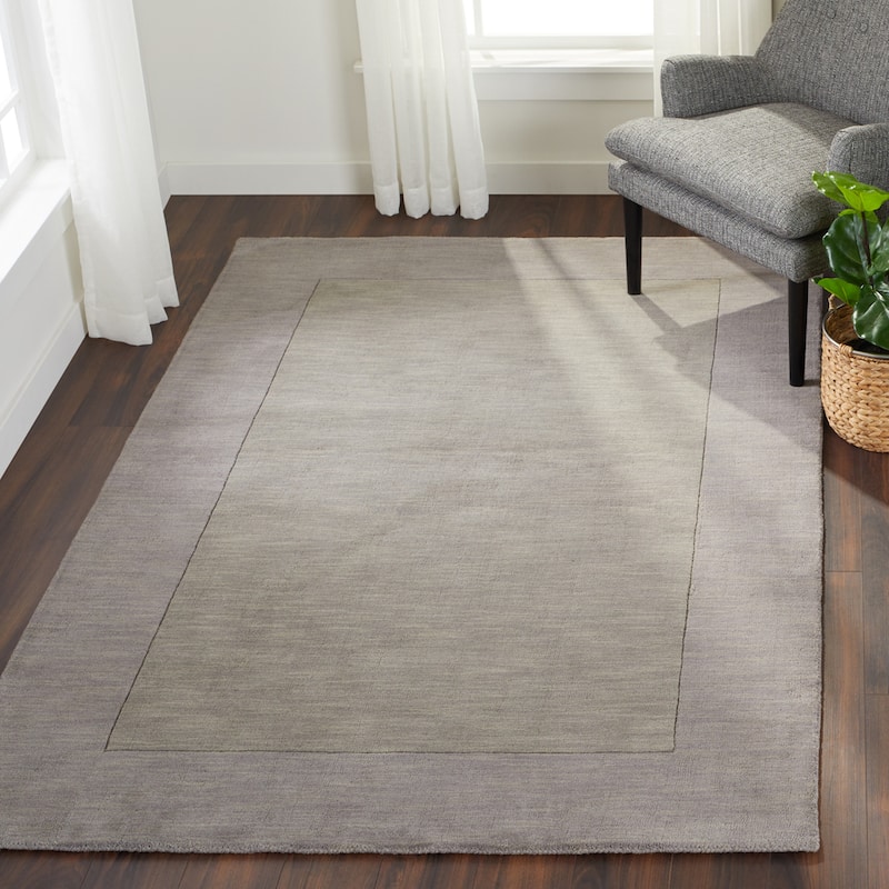 Artistic Weavers Harley Handmade Bordered Wool Area Rug - 5' x 8' - Grey