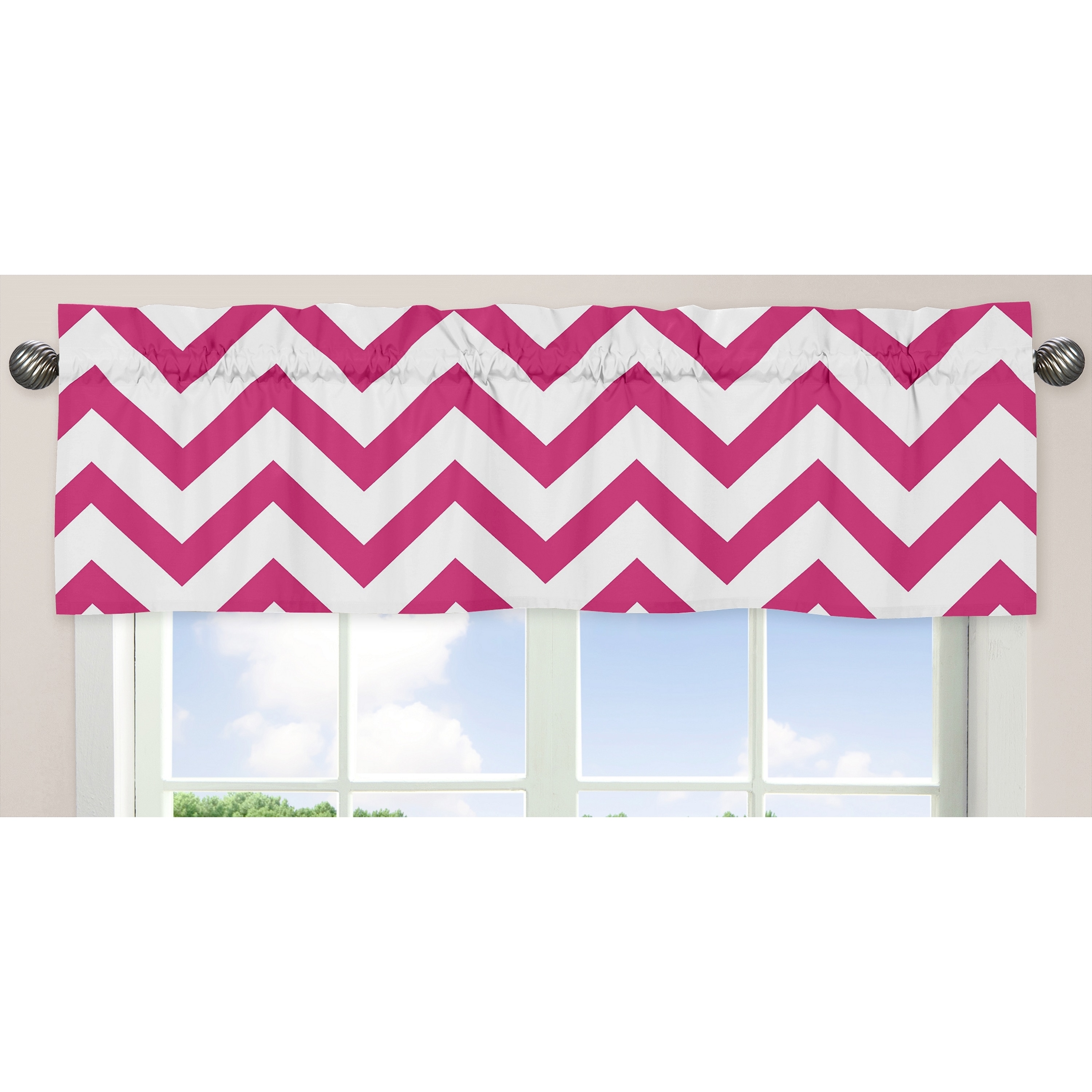 Sweet Jojo Designs Pink Chevron Window Valance