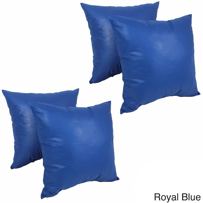Blazing Needles Chintz 20-inch Throw Pillow (Set of 4) - Royal Blue
