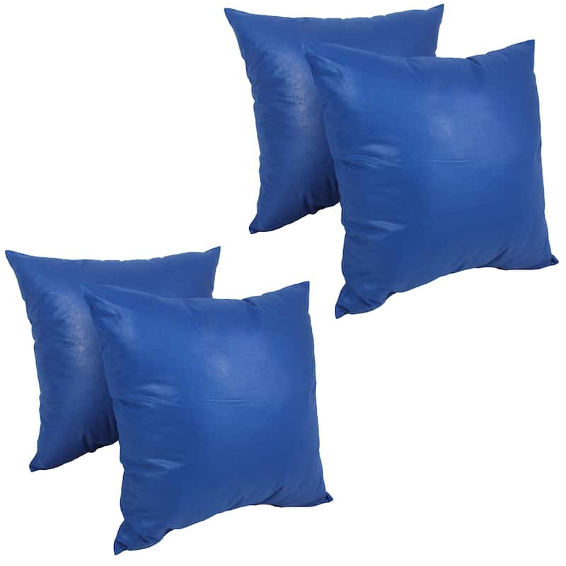 Blazing Needles Chintz 16-inch Throw Pillow (Set of 4) - Royal Blue