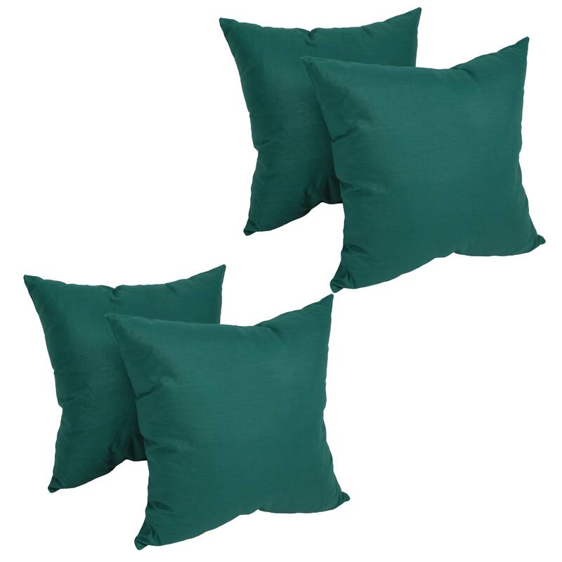 Blazing Needles Chintz 16-inch Throw Pillow (Set of 4) - Forest Green