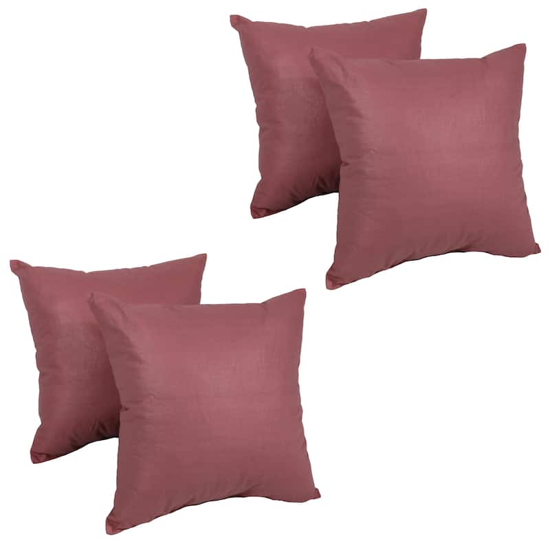 Blazing Needles Chintz 16-inch Throw Pillow (Set of 4) - Pink