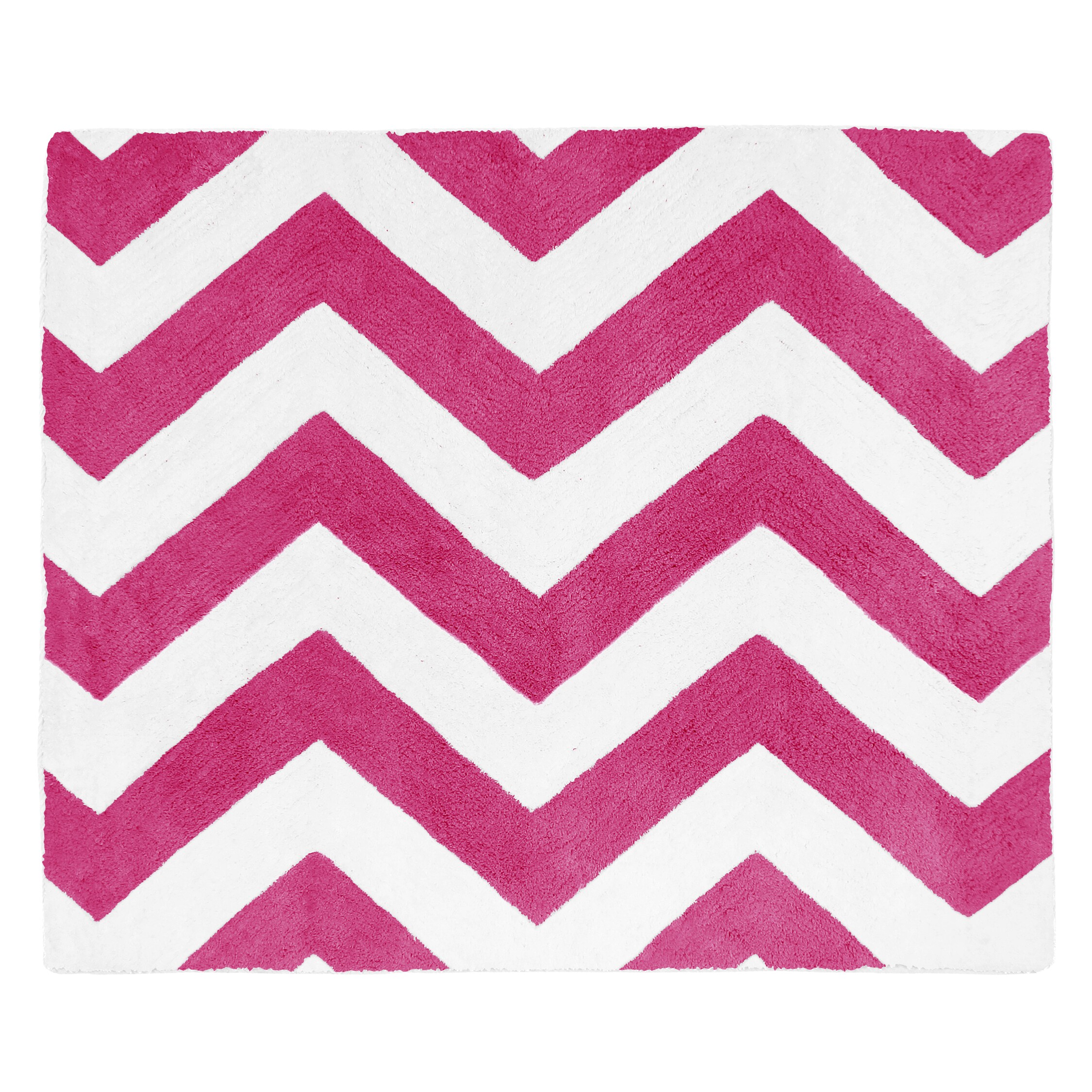 Sweet Jojo Designs Hot Pink/ White Chevron Floor Rug (Pink/ whiteDimensions 30 inches x 36 inchesCoordinates with the Sweet Jojo Designs Bedding CollectionMaterial 100 percent cottonCare instructions Spot clean as neededAll rug sizes are approximate. D