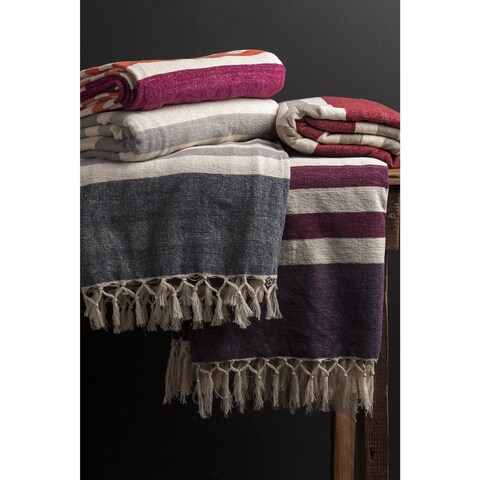 The Curated Nomad Wendy Cotton Striped Throw Blanket