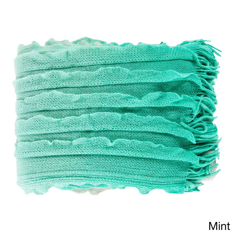 Artistic Weavers Polly Acrylic Woven Ombre 50x60-inch Throw - Mint