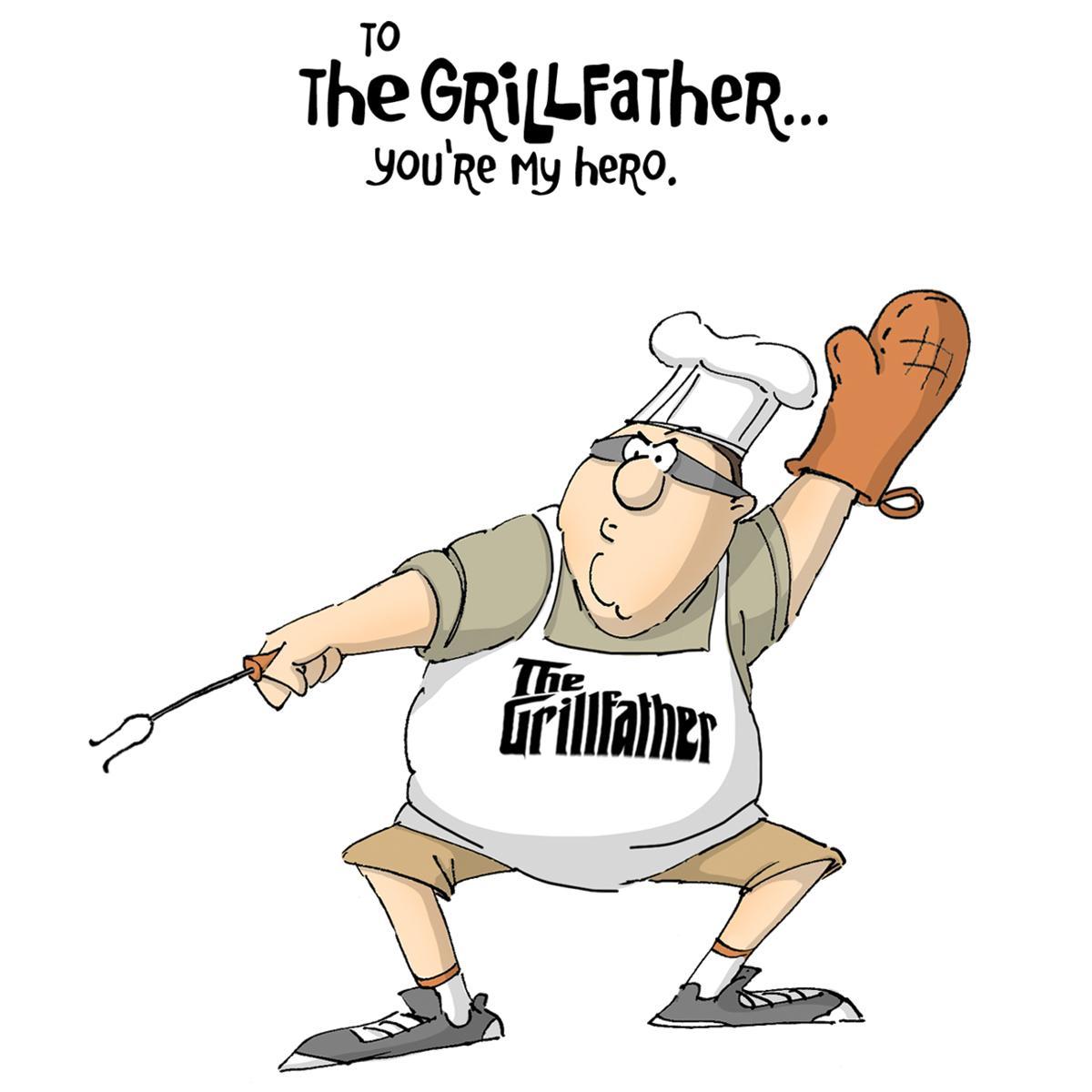 Fathers Day Cling Rubber Stamp 5 X4   Grill Father