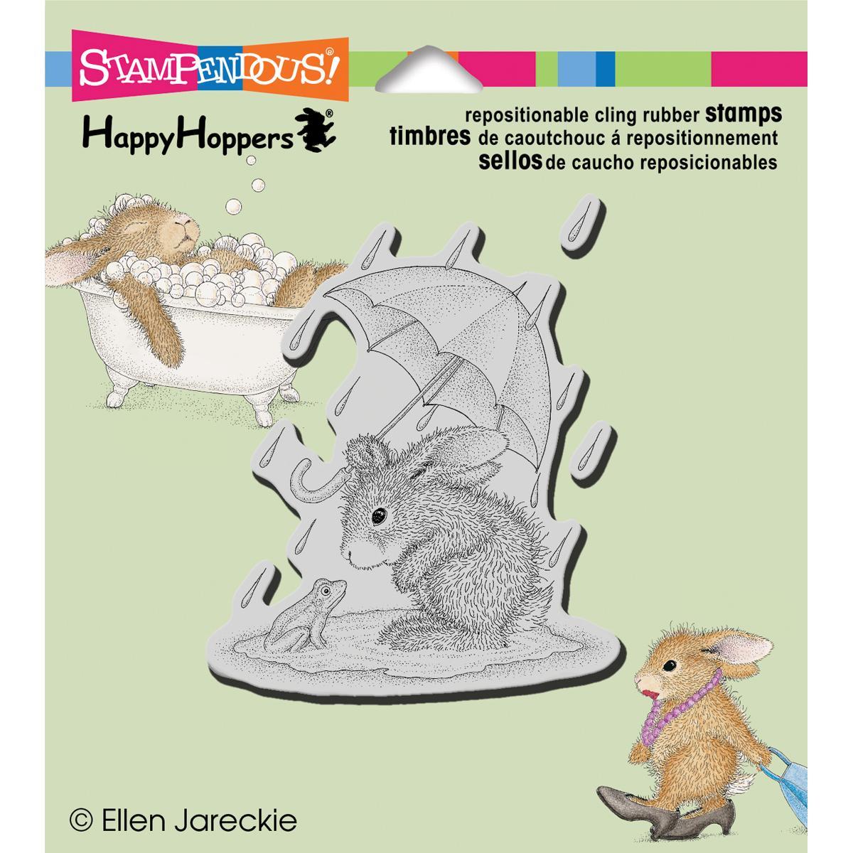 Stampendous Happyhopper Cling Rubber Stamp 3.5 X4 Sheet   Puddle Fun