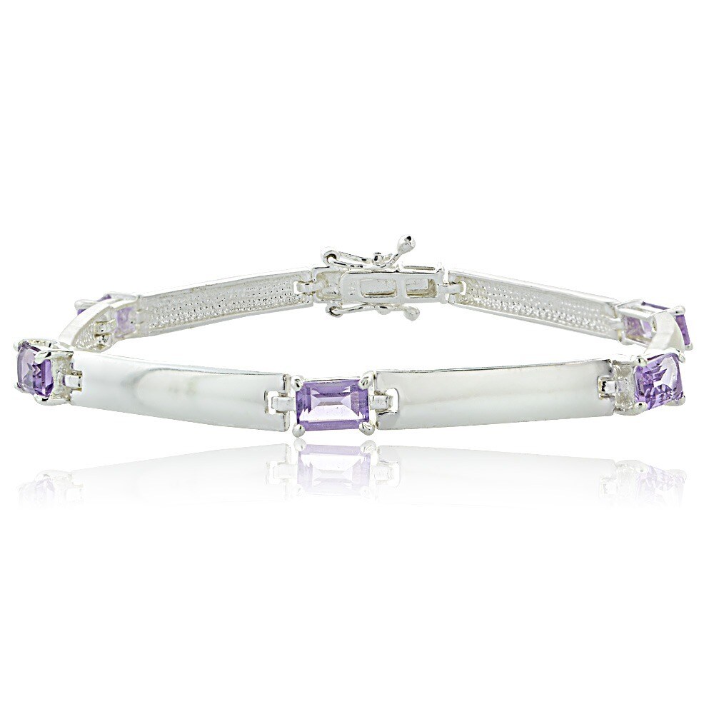 Glitzy Rocks Sterling Silver Multicolor Gemstone Bracelet Multicolor Gemstone Bracelet