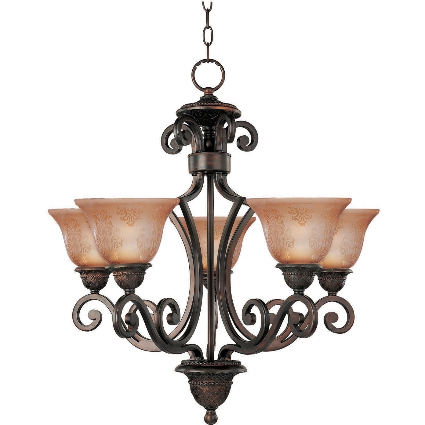 Maxim Symphony 5-light Oil Rubbed Bronze Chandelier (Symphony 5-Light Chandelier) - Chandeliers For Bedrooms by Overstock.com