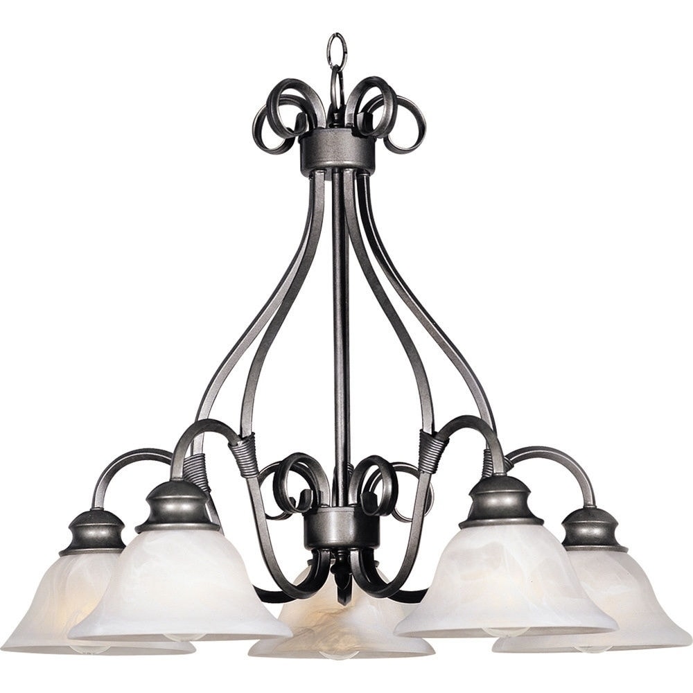 Pacific 5 light Pewter Chandelier