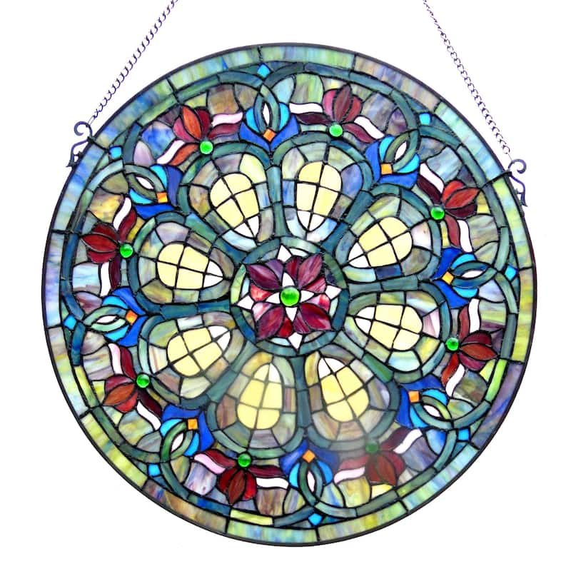 Chloe Tiffany Style Victorian Design Round Window Panel