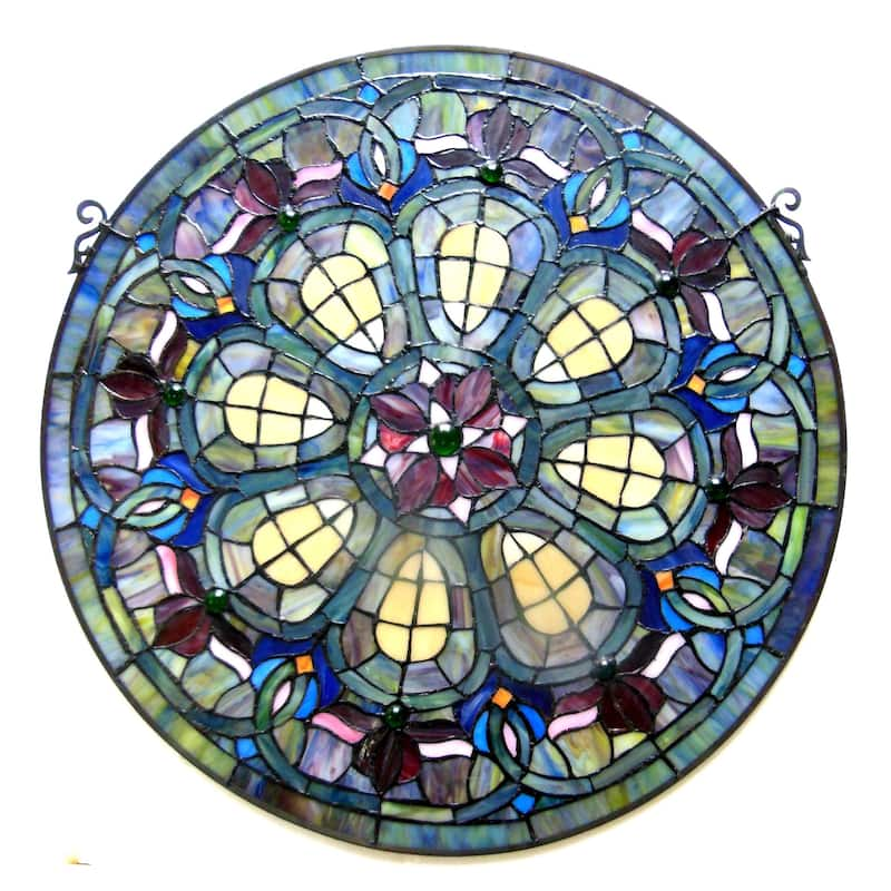 Chloe Tiffany Style Victorian Design Round Window Panel - On Sale - Bed ...