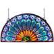 Chloe Peacock Design Half Round Stained Glass Window Panel