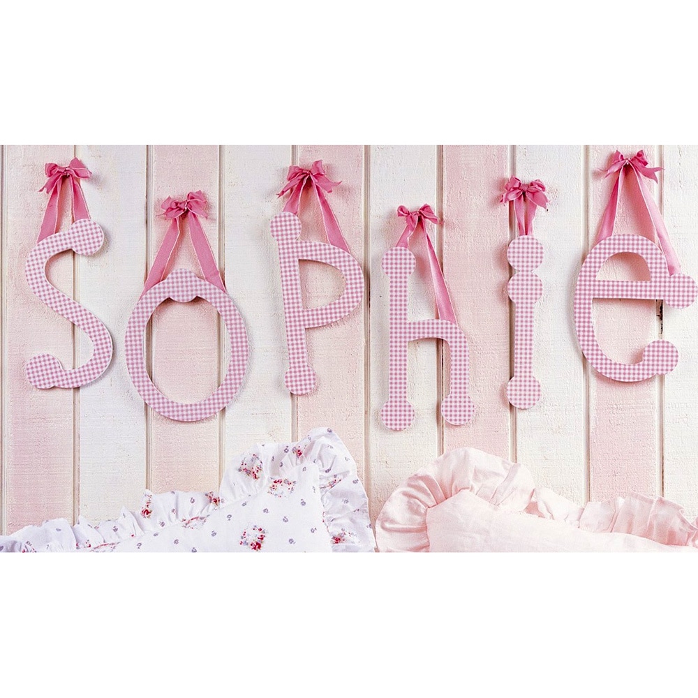 My Baby Sam Pink Gingham Decorative Lettering