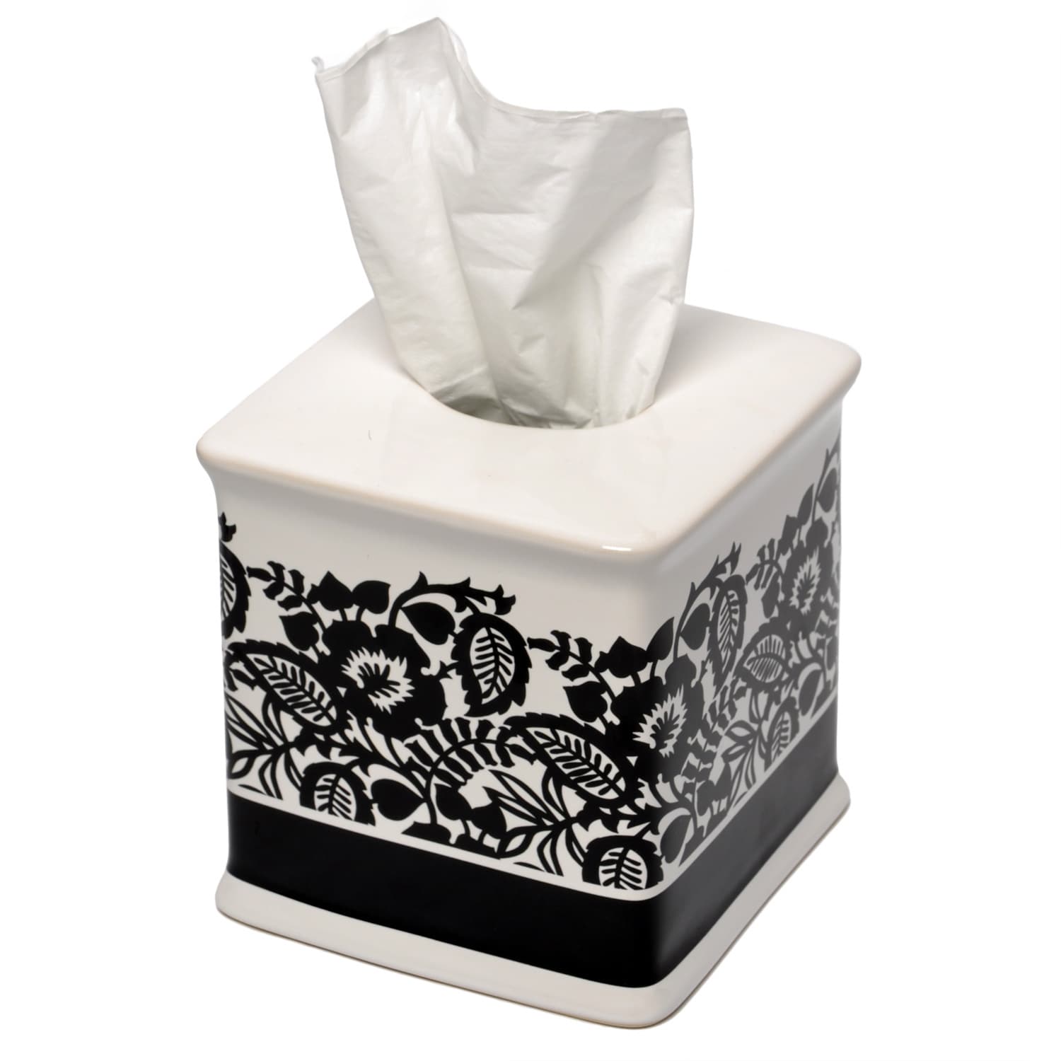 white ceramic tissue holder