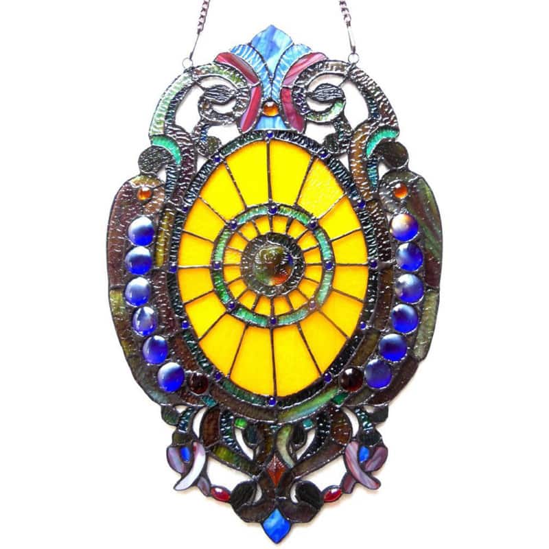 Chloe Tiffany-Style Victorian Design Oval Window Panel