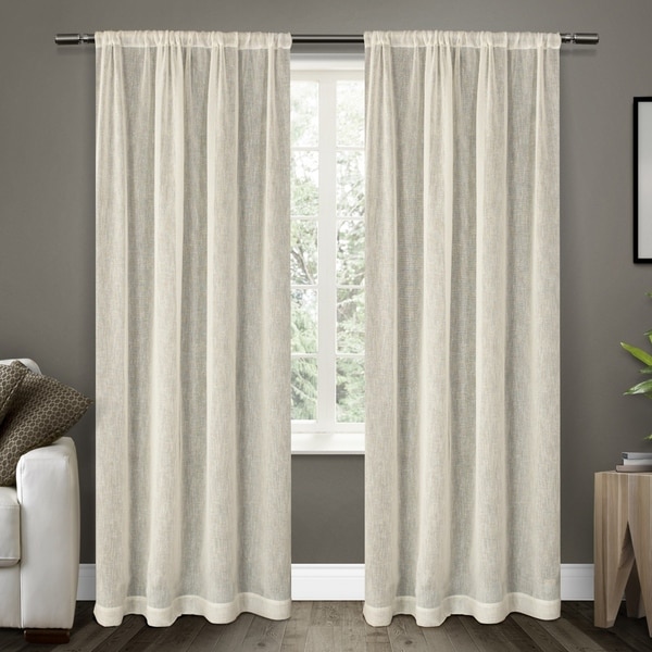 ATI Home Belgian Sheer Window Curtain Panel Pair with Rod Pocket