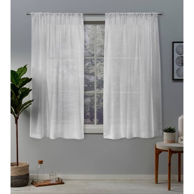 ATI Home Belgian Sheer Window Curtain Panel Pair with Rod Pocket