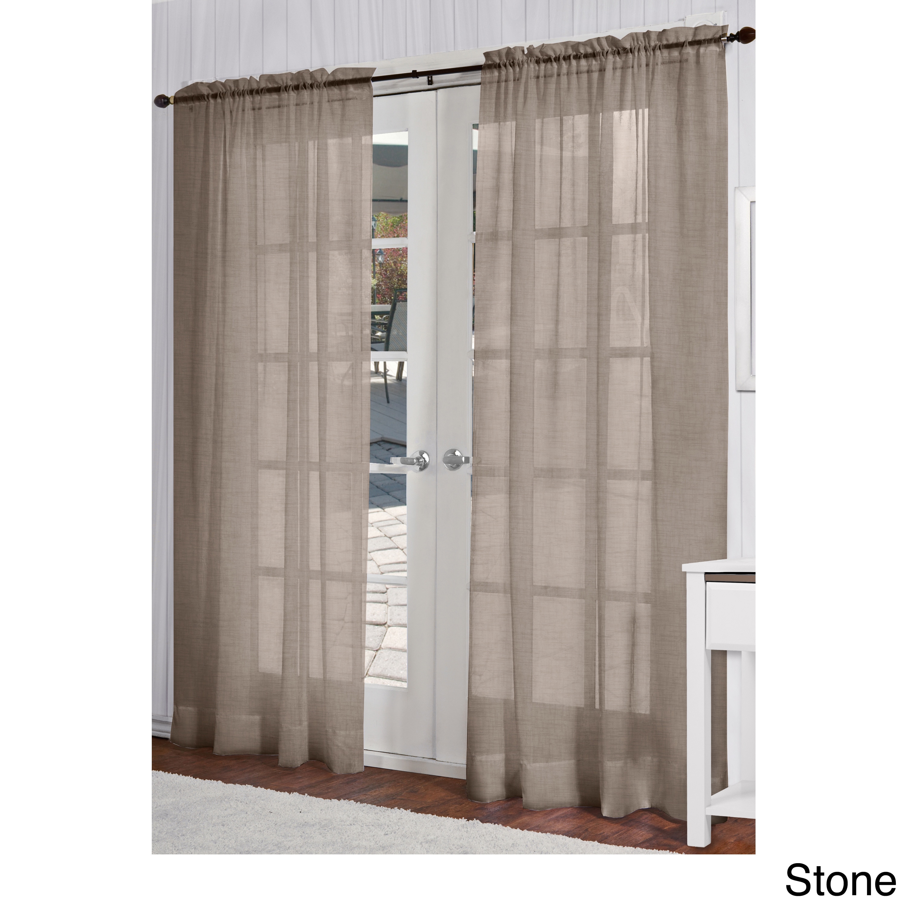 Amalgamated Textiles Inc. Belgian Textured Rod Pocket 84 Inch Curtain Panel Pair Natural Size 54 x 84