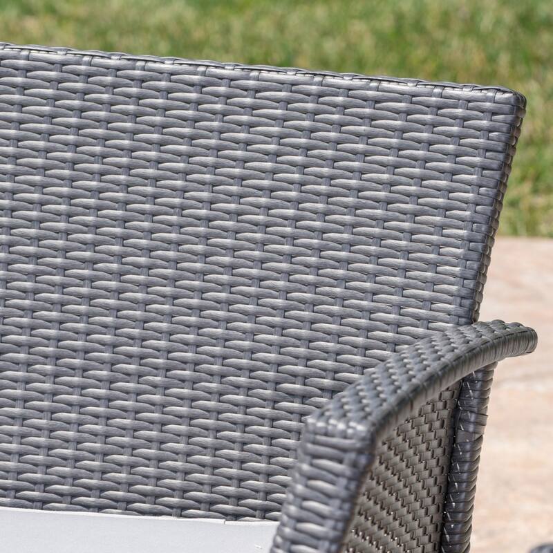 Santa Lucia Outdoor 4-pc. Cushioned Wicker Chat Set by Christopher Knight Home