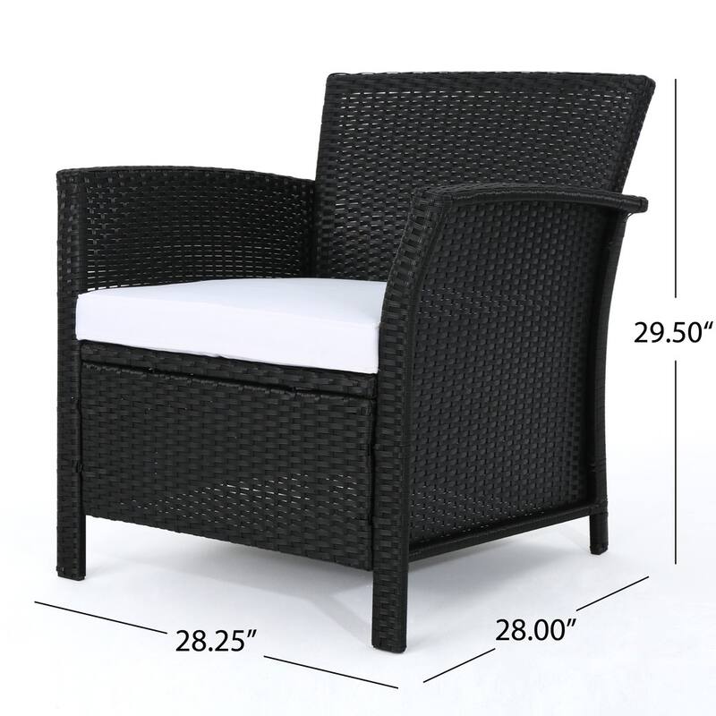 Santa Lucia Outdoor 4-pc. Cushioned Wicker Chat Set by Christopher Knight Home