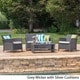 Santa Lucia Outdoor 4-piece Brown Wicker Conversation Set with Cushions by Christopher Knight Home - Thumbnail 3