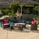 Thumbnail 1, Santa Lucia Outdoor 4-piece Wicker Conversation Set with Cushions by Christopher Knight Home.