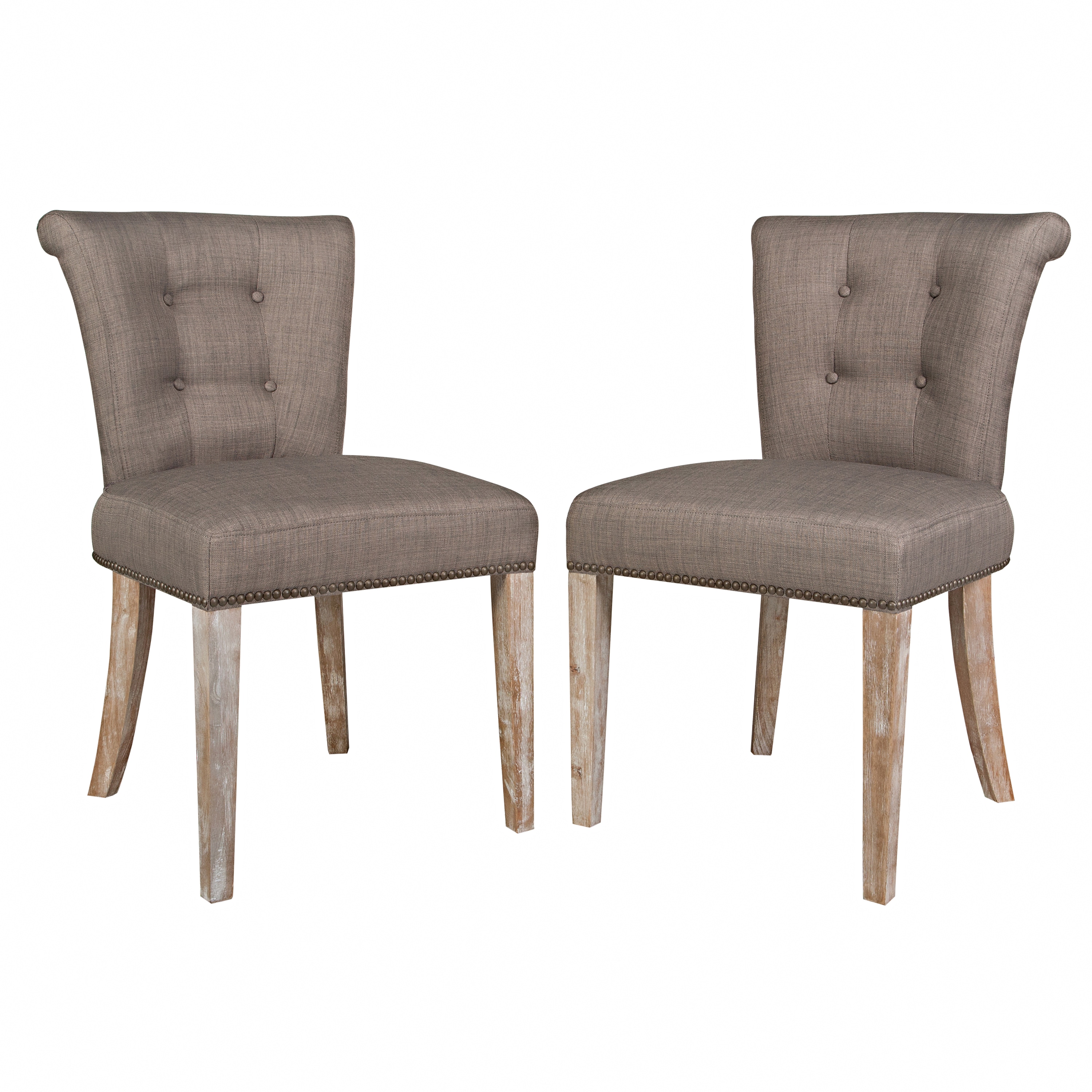 Angelohome Lexi Smoke Gray Sand Dining Chairs (set Of 2)