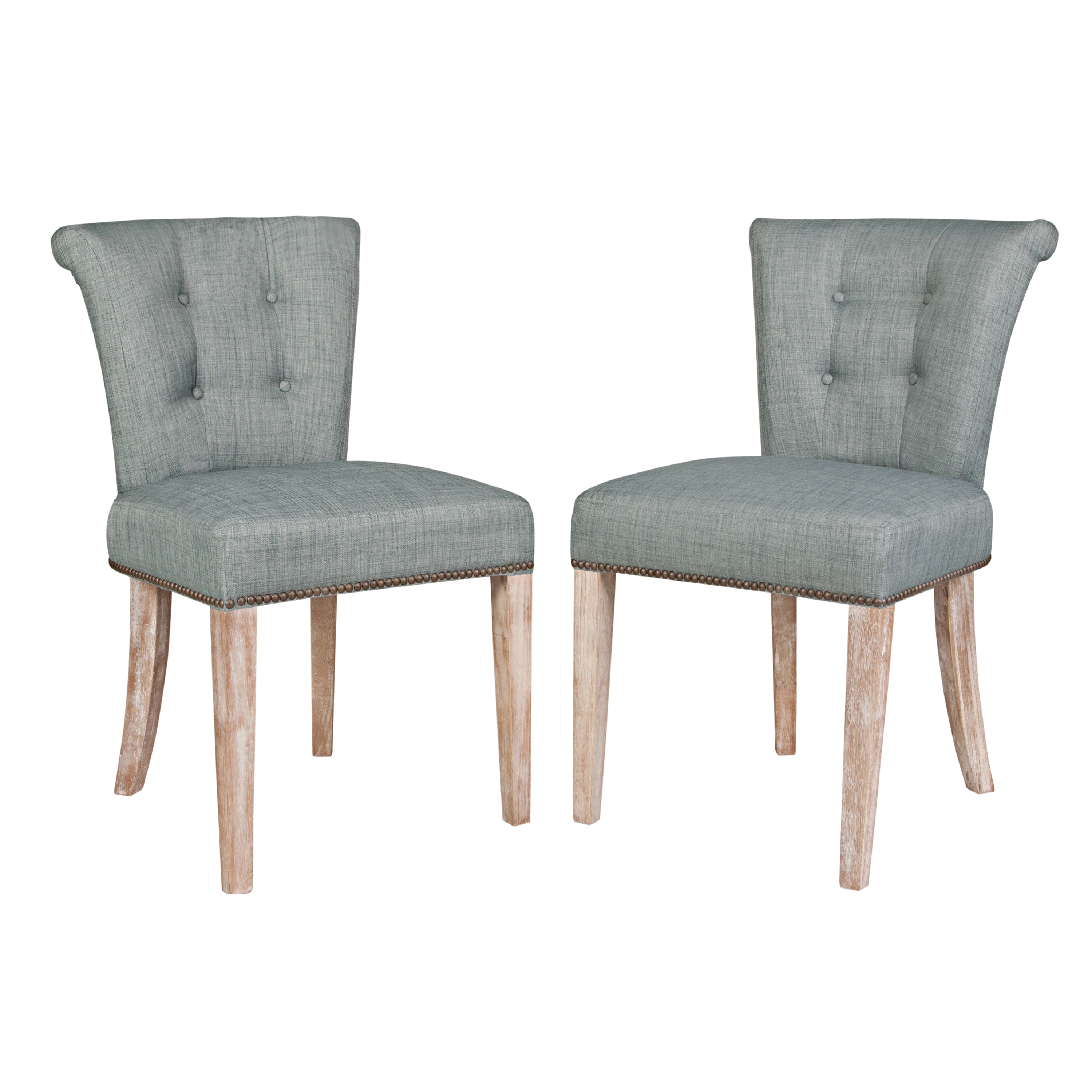 Angelohome Lexi Paris Sky Blue Dining Chairs(set Of 2)