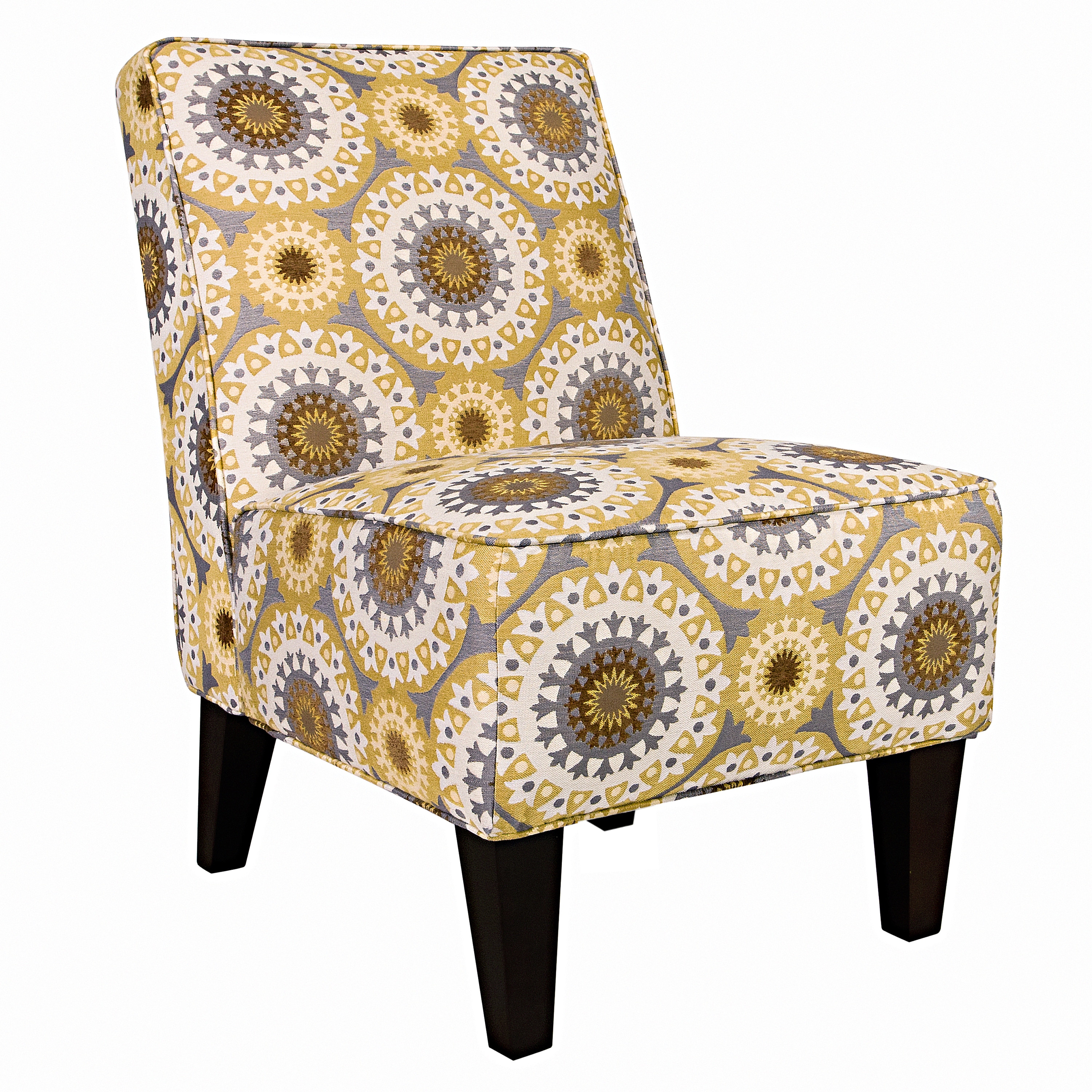 Angelohome Dover Golden Yellow Garden Wheel Armless Chair