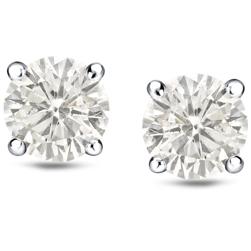 Platinum 1 1/2ct TDW Reversible Hearts & Arrows Diamond and Pearl Stud Earrings (J-K, SI1-SI2)