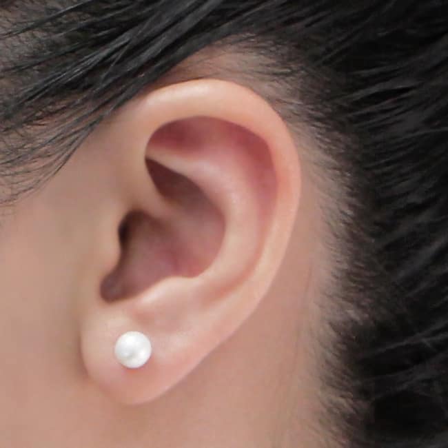 Auriya 14k Gold 1ct TDW Reversible Round Diamond and Pearl Stud Earrings