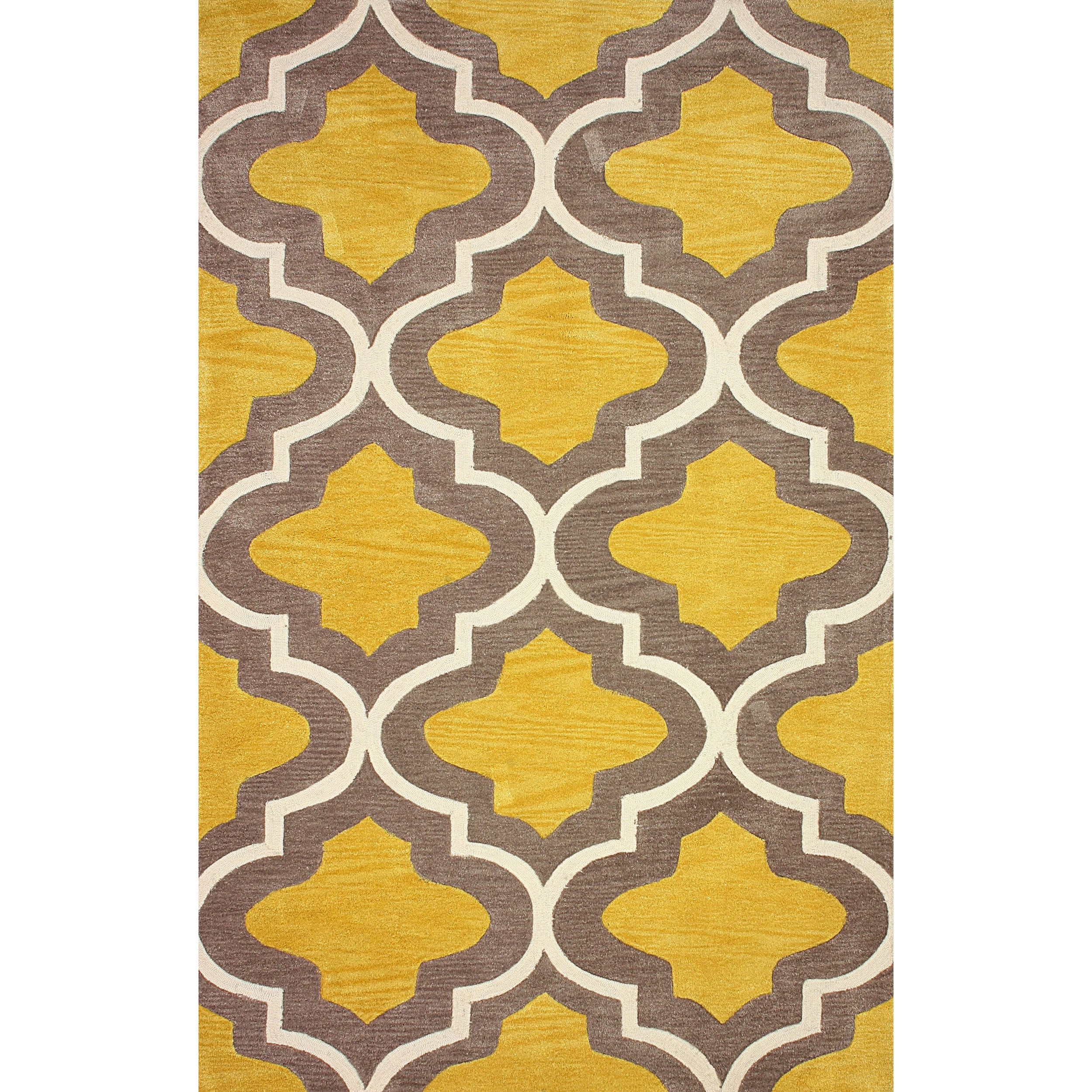 Nuloom Hand tufted Moroccan Trellis Gold Rug (7 6 X 9 6)