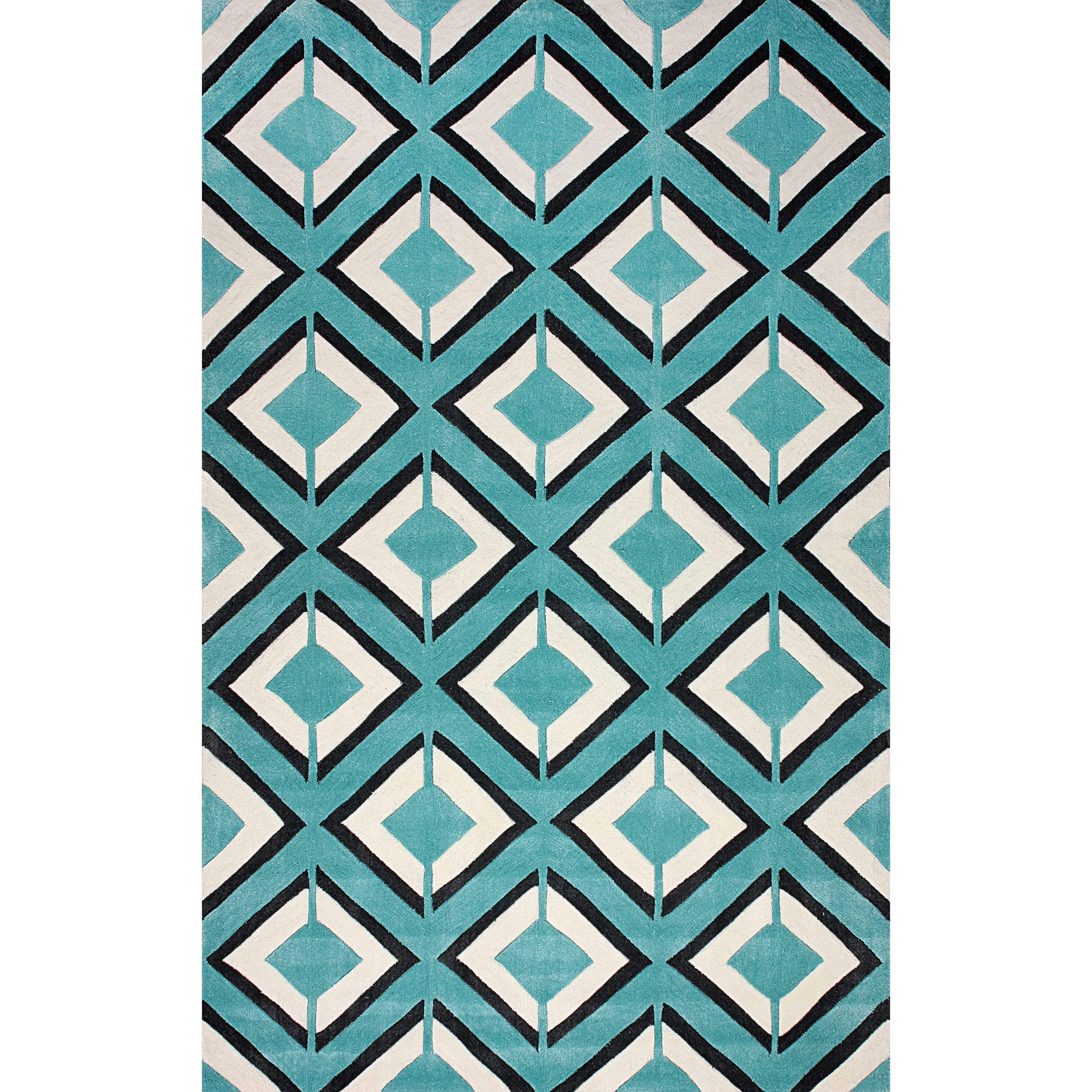 Nuloom Hand tufted Trellis Teal Rug (7 6 X 9 6)