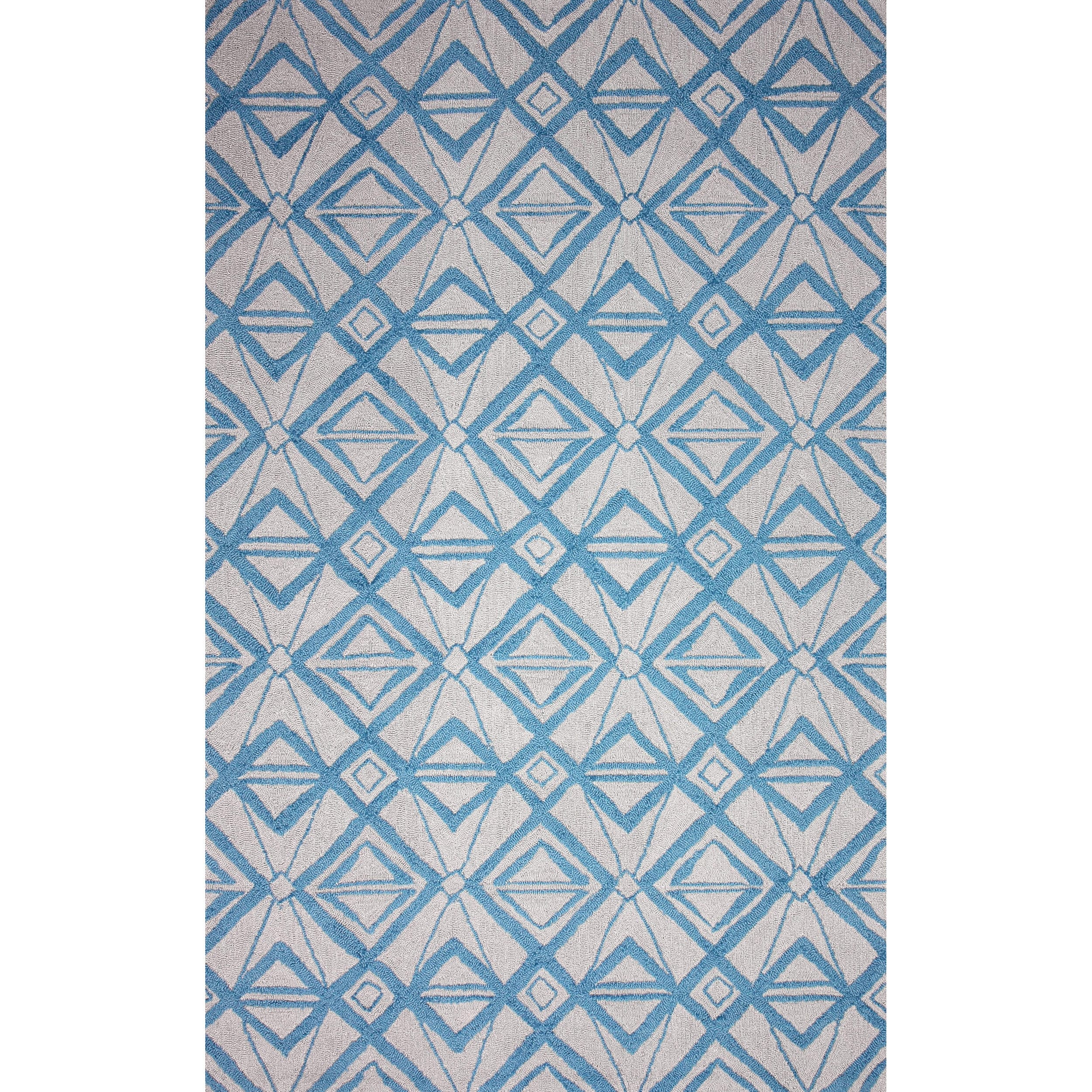 Nuloom Hand hooked Indoor/ Outdoor Light Blue Rug (7 6 X 9 6)