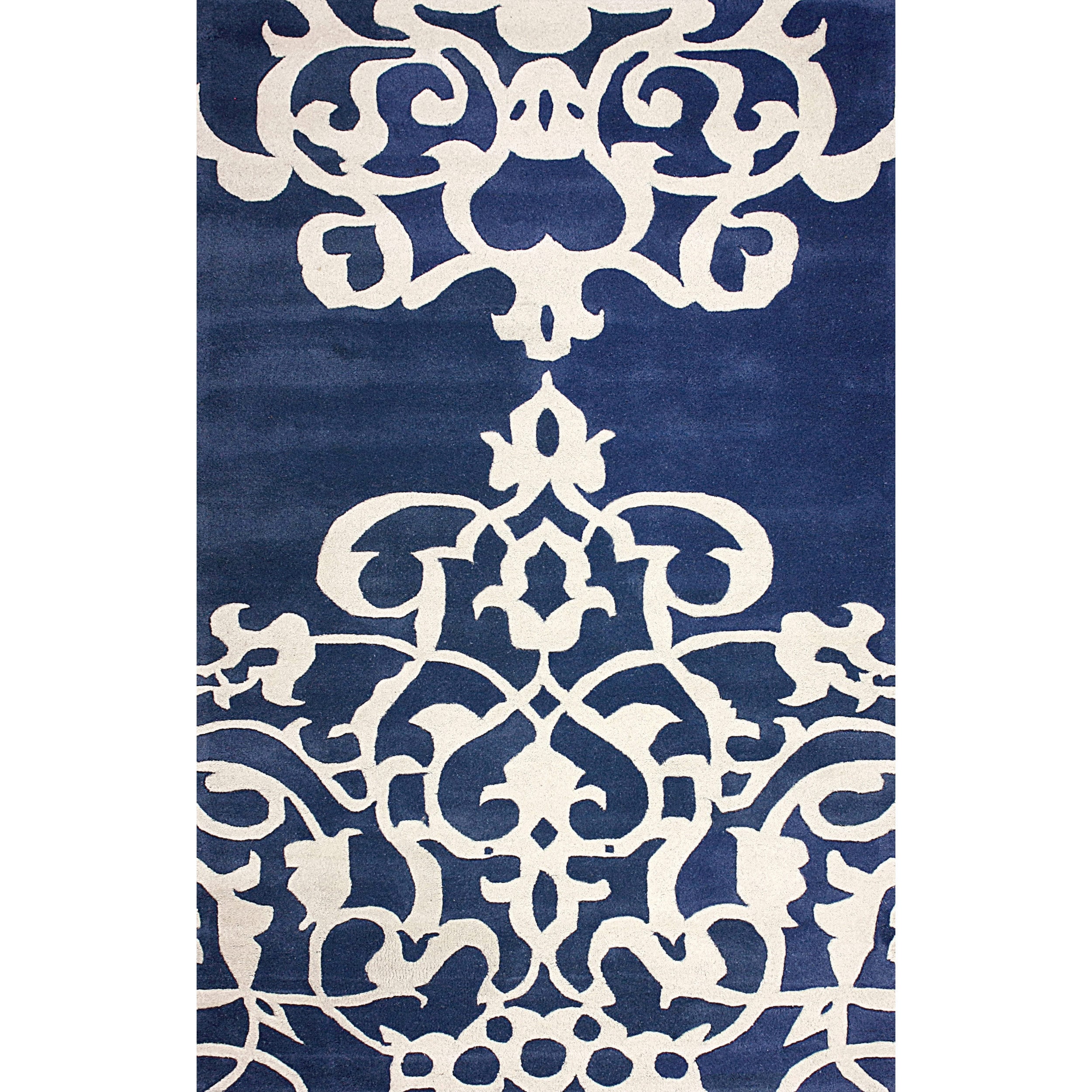 Nuloom Hand tufted Crown Wool Blue Rug (7 6 X 9 6)