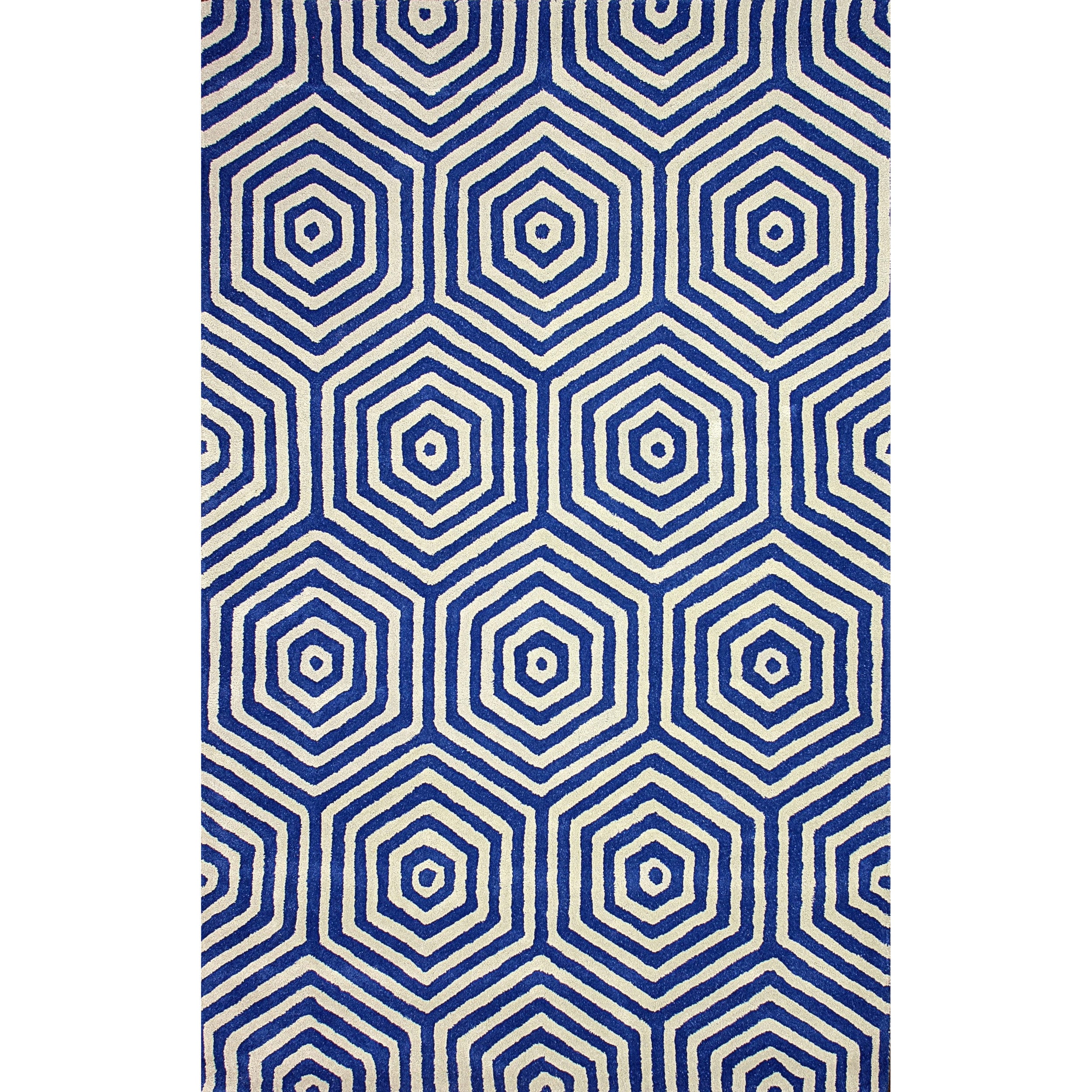 Nuloom Hand tufted Trellis Wool Blue Rug (7 6 X 9 6)