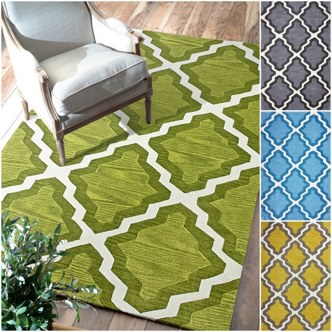 Nuloom Hand tufted Moroccan Trellis Grey Rug (5 X 8)