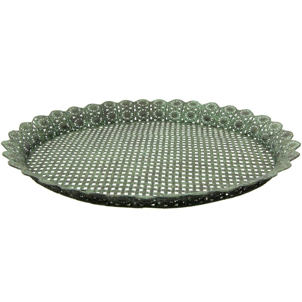 Handmade Green Wrought Iron Decorative Display Platter (China)
