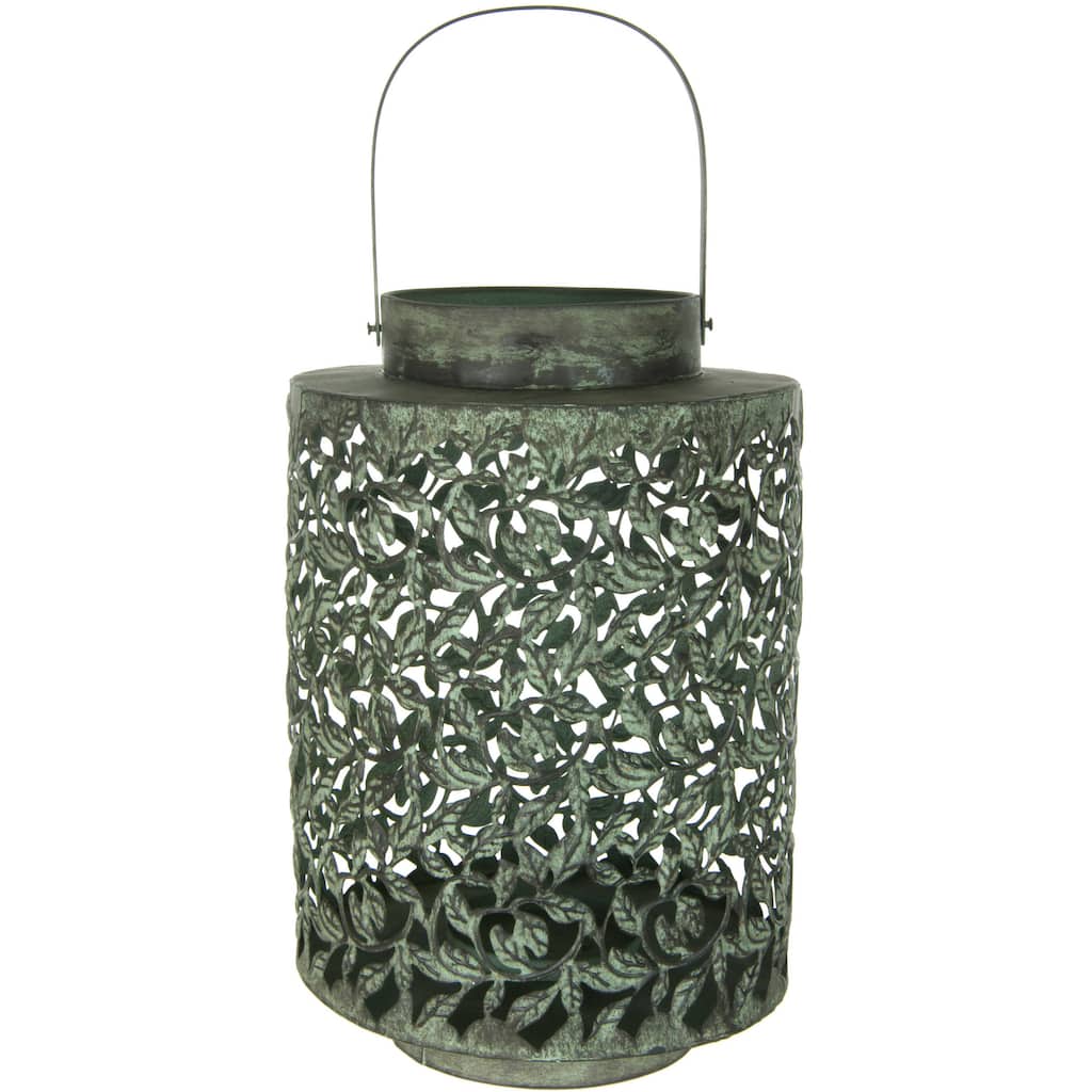 Handmade Green Traditional Wrought Iron Lantern (China)